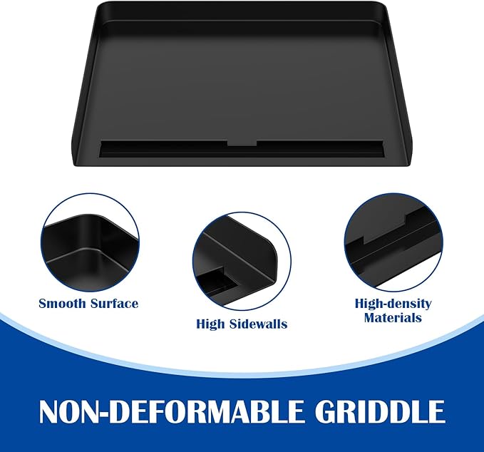 SafBbcue Griddle Plate for Ninja GR101 Sizzle Smokeless Indoor Grill, 14’’ Nonstick Flat-Top Griddle Plate for Ninja Sizzle Smokeless Grill Accessories with Griddle Cleaning Tool