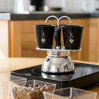 Bialetti Mini Express Induction Coffee Maker, Aluminium, Black, 2 Cups