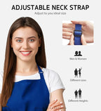 Syntus Apron for Men Women, Adjustable Cooking Kitchen Chef Aprons with 2 Pockets, Cotton/Polycotton/Polyester