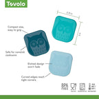 Tovolo Pan Scraper Tool Set of 3 Owl Shaped for Cleaning Scraping & Food Removal Nonstick Cookware Cast Iron Dishes, Dishwasher Safe BPA Free Sturdy Plastic Scraper Kitchen Tool, Assorted Teals