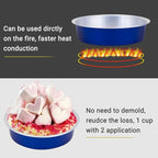 Beasea Mini Tart Pan 100 Pack with Lids, 4 Inch 8oz Blue Disposable Aluminum Baking Foil Tins Small Round Tart Container for Individual Dessert Cupcake Muffin Cheesecake Ramekins Quiche Oven Dishes