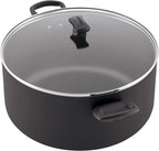 Farberware Cookware Nonstick Stockpot with Lid, 10.5 Quart-Black