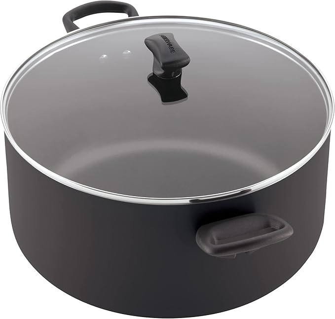 Farberware Cookware Nonstick Stockpot with Lid, 10.5 Quart-Black