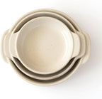 Santo Banko Ware Gratin Dish for One Person Capacity 13.5 fl oz (400 ml) Heat Resistant Pottery Oven Safe Direct Fire Microwave Dishwasher Safe Stackable Beige Made in Japan
