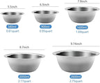 Mixing Bowl Set of 5, Stainless Steel Mixing Bowls, Nesting Whisking Bowl Set for Cooking, Baking, Serving, Food/Salad Prep