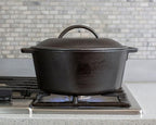 Lodge Cast Iron Dutch Oven - Loop Handle Cooking Vessel - Even Heat Retention - Oven-Safe, Versatile Pot - 5 Quart