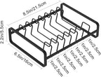 2 Pack Plate Holders Organizers 8 Slots Upright Cabinet Dish Drying Racks Metal Plate Stands (for 6In. 10In. Plates) Dish Organizers for Countertop and Cupboard(at Least 11.2in.Height) Black