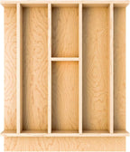 Rev-A-Shelf Natural Maple Right Size Utensil Insert Home Storage Kitchen Organizer 7 Compartment Drawer Accessory, 16 1/4" x 19 1/2", 4WUT-21SH-1