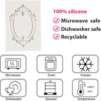 Photo Frame Fondant Molds Picture Frames Silicone Mold Vintage Frame Molds For Cake Decoration Cupcake Topper Chocolate Candy Polymer Clay Gum Paste Set of 5
