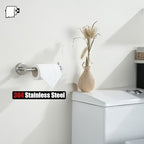 JQK Toilet Paper Holder, 5 Inch 304 Stainless Steel Thick 0.8mm Tissue Paper Dispenser for Bathroom, Hold Mega Rolls, Brushed Nickel Wall Mount, TPH100-BN