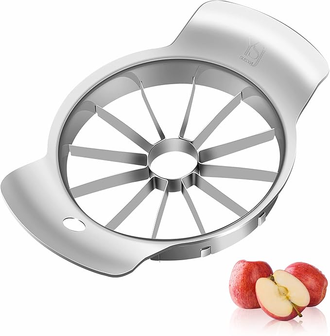 Supercenter Apple Cutter and Slicer - Stainless Steel Apple Corer - 4.72 Inch Apple Corer Tool with 12 Super Sharp Blades, Lightweight Apple Slicer and Corer & Dishwasher Safe