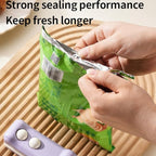 2-in-1 Mini Bag Sealer and Cutter, Rechargeable Handheld Food Storage Sealer with Magnet, Portable Crocodile Design for Chips and Snacks, Kitchen Storage Solution (Purple)