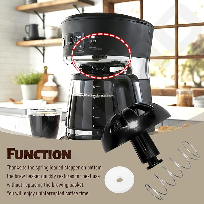 2 Pack Coffee Maker Brew Basket Water Stop Valve Kit for Mr. Coffee Black and Decker Hamilton Coffee Maker Parts 990117900 990237500 Coffee Maker Parts for 49976 49954 49947 49966 49957 49958