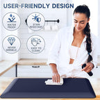 4/5 Inch Thick Kitchen Mats for Floor, StepRite Kitchen Rug for Standing Desk, Non-Slip, Thicker, Stain & Water Resistant, Comfort Anti Fatigue Floor Mat for Home, Kitchen, Office - Blue,54 * 22''