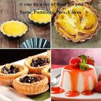 RICHSC-PAN Egg Tart Molds, 12 PCS Non-Stick Very Mini Tart Pans, Mini Tart Mold 3 InchTop, 1.7 Inch Bottom, 0.9Inch High, Carbon Steel, Kitchen Reusable Baking Tools.