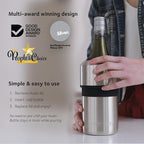 Huski Wine Chiller | Award Winning Iceless Design | Keeps Wine Cold up to 6 Hours | Wine Accessory | Next Generation Ice Bucket | Fits Some Champagne Bottles | Perfect Gift for Wine Lovers (Black)