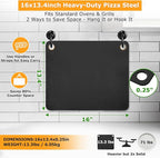 Baking Steel for Oven & Grill, Pizza Steel, Duvecfoi 16x13.4” Pizza Baking Pan for Artisan Pizza, Multi-Purpose Baking Tool for Home Cooks & Pizza Lovers, Fast Heating(.25" Thick)