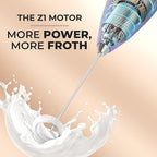 Zulay Kitchen Powerful Milk Frother Wand With 4 AA Duracell Batteries - Ultra Fast Handheld Drink Mixer - Electric Whisk Foam Maker for Coffee, Lattes, Cappuccino, Matcha & Creamer - Galaxy