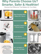 MOMYEASY Baby Food Maker, Multifunction Processor Chopper Grinder, Baby Food Steamer and Puree Blender in-One, with Bottle Warmer, Auto Cooking & Grinding with Touch Control Panel