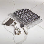 husMait Premium Quality Mini-Muffin Pan, Baking Sheet, and Cooling Rack. For Baking Mini Cupcakes, Muffins, Bite Size Tarts, Cookies. Non-Stick, Dishwasher Safe, Oven Safe (Muffin Pan)