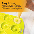 Silicone Donut Pans, Mini Silicone Baking Molds Donut Pans for Baking Tasty Donuts, Bagels, Cakecups and More (Yellow)