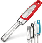 Orblue Premium Apple Corer Tool - Durable Stainless Steel Fruit Core Extractor Tool - Apple Corer Remover, Red