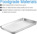 Cookie Sheet Baking Sheet, Bastwe Stainless Steel Bakeware Oven Tray, 16 inch Commercial Grade Professional Bakeware, Healthy & Non-toxic, Mirror Finish & Rustproof, Easy Clean & Dishwasher Safe