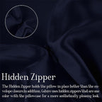 Mulberry Silk Pillowcases Set of 2, Both Sides Real Silk Pillowcase for Hair and Skin Prevent Acne Pillowcase Organic Silk Pillow case 2 Pack with Hidden Zipper, Navy Blue, Standard (20"×26")