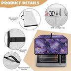 Marble Print Toaster Oven Cover for Kitchen Counter, Heavy Duty Heat-resistant Dust-proof Cover for Microwave Oven, Fit Most Small Appliance, Purple (Small-14.5 * 18.46 * 9 inches)