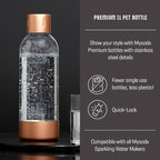 Mysoda Ruby 2 Soda Maker - Silent and Long-Lasting Aluminium Soda Maker with 1L Water Bottle - Without CO2 Cylinder - White Copper