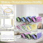 Stackable Water Bottle Organizer for Cabinet - Acrylic Tumbler Organizer Storage Rack for Stanley 40oz, Stanley Cup Holder, Pantry Kitchen Organizers and Storage for Stanley Cup, Holds 12 Bottles