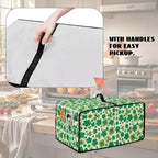 Four Leaf Clover Print St. Patrick's Day Toaster Oven Cover Anti Scratch Microwave Cover for Kitchen Countertop Appliance Dust Protector Decorative Oven Accessories, Green, M