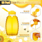 Tioncy 96 PCS Clear Plastic Honey Bottles 16 Oz Honey Jars with Lids Honey Bottle Containers Empty Honey Bear Bottle Squeeze Honey Bottle for Easy Storing and Dispensing