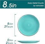 vancasso Bonita Salad Plates, 8.5 inch Small Dinner Plates Set, Ceramic Dessert Plate Serving Dishes Set of 6, Microwave, Oven and Dishwasher Safe, Assorted Color