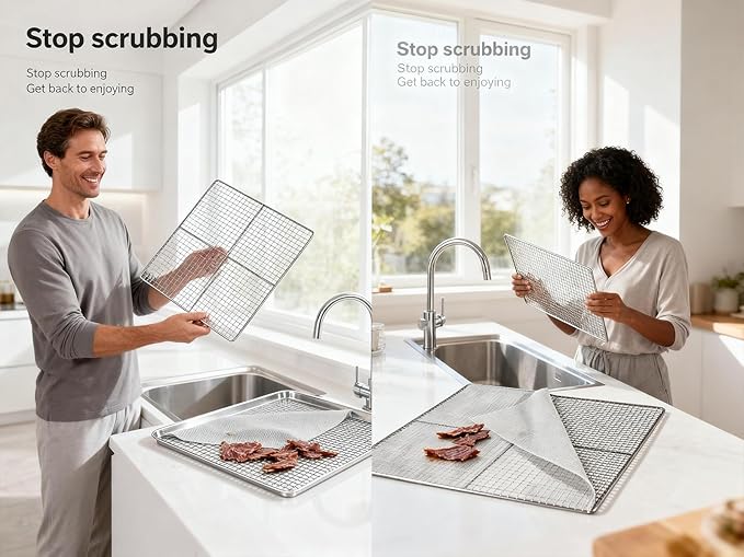 Dehydrators Tray Liners: 10-Pack 14x21 inch Mesh Silicone Dehydrator Sheets - Max Airflow - Non-stick - BPA free - Single-Use Packaging - Non-stick