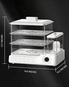 24L Electric Steamer, Three-Layer Food Steamer, Stainless Steel Steamer With Detachable Water Tank, 800w Large Capacity Breakfast Machine With Timer, Suitable For Families And Gatherings