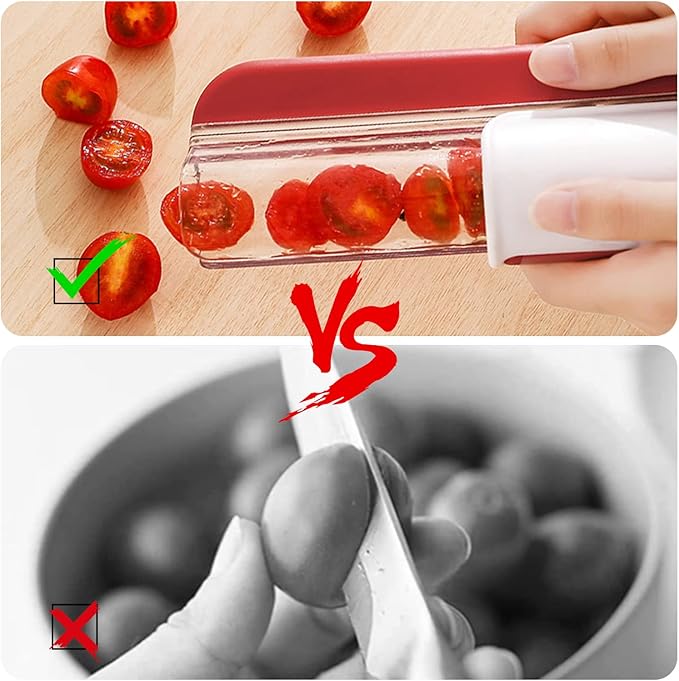 Tomato Slicer Multi-Function Grape Cutter Small Fruit Cutter Grape Kitchen Accessories Cake Decoration Tool Fruit Slicer (Green)