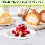Small Paper Plates 6 inch, 200 Pack Compostable Disposable Plates for Dessert, Cake, Appetizer