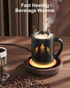 SWEETFULL Coffee Mug Warmer, 36W Electric Cup Warmer for Desk with 3-Temp Settings Advanced Temperature-Controlled Heating Coffee Gifts Accessories for Women Men Milk, Tea, Candle - Wood