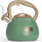 POLIVIAR Tea Kettle, 2.7 Quart Stovetop Tea Kettle, Audible Whistling Teapot, Food Grade Stainless Steel for Anti-Rust, Anti Hot Handle, Suitable for All Heat Sources (JX2022-MN30)