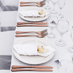 LIANYU 40-Piece Copper Flatware Silverware Set for 8, Stainless Steel Cutlery Eating Utensils Set, Wedding Party Festival Silverware, Mirror Finish, Dishwasher Safe