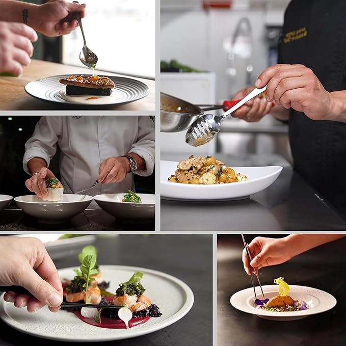| Plating Tools Culinary Set | 11 Piece Professional Chef Plating Tools Pro Kit | Kitchen Plating Utensils | Modernist Cuisine Food Art | Stainless Steel | Black (Silver)