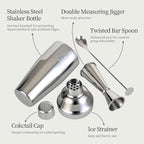 24oz Cocktail Shaker Set with 1 oz 2oz Jigger - Monogramm Initials Martini Shaker Set - 304 Stainless Steel Bar Shaker for Margarita,Mojito-Personalized Gift for Friend,Husband-N