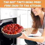 RICHSC-PAN Deep Tart Pan, 9.5 x 2.2 Inches Non-Stick Tall Tart Pan Bottom Can Be Removed. Suitable for Making Various Pies, Tarts and Quiche. Easy to Clean is the Choice for Home Baking.