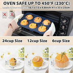 Jumbo Silicone Muffin Pan with Metal Frame, Non Stick Silicone Cupcake Pan with Handles 6 Cup, BPA Free Silicon Muffin Tin Tray Extra Large for baking, egg bites, Cupcake Mold Grey