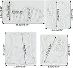 Bear Silicone Fondant Molds Bear Chocolate Candy Mold For Teddy Bears Cake Decoration Wedding Birthday Party Cupcake Topper Polymer Clay Gum Paste Set of 4