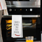 Funny Humorous Hostess Gifts Kitchen Towels, Adult Humor, Sarcastic Gifts for Women Hand Towels for Bathroom,I'm Not a Hot Mess, I'm a Spicy Disaster Tea Towels Dish Towels 16x24 Inch
