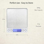 Food Scale, LZPGITGD Digital Kitchen Scale Weight Grams and OZ for Cooking Baking, Coffee, Loss Dieting, Jewelry and Meal Prep, 2 Trays, LCD, Auto Off, Tare Function, Stainless Steel(3000g/0.1g)
