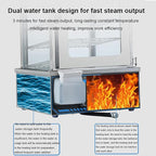 6-Layer Commercial Electric Steamer 2200W Electric Steamed Bun Machine 30-110℃ Temperature Range Anti-Dry Burning Food Steamer Warmer for Store Buffet