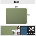 Ecotrim - Dish Drying Mat for Kitchen Counter | Coffee Bar Mat for Countertops | Heat Resistant Drainer Mat with Non-slip Rubber Backed | Hide Stain Kitchen Absorbent Draining Mat | Green 16"x20"